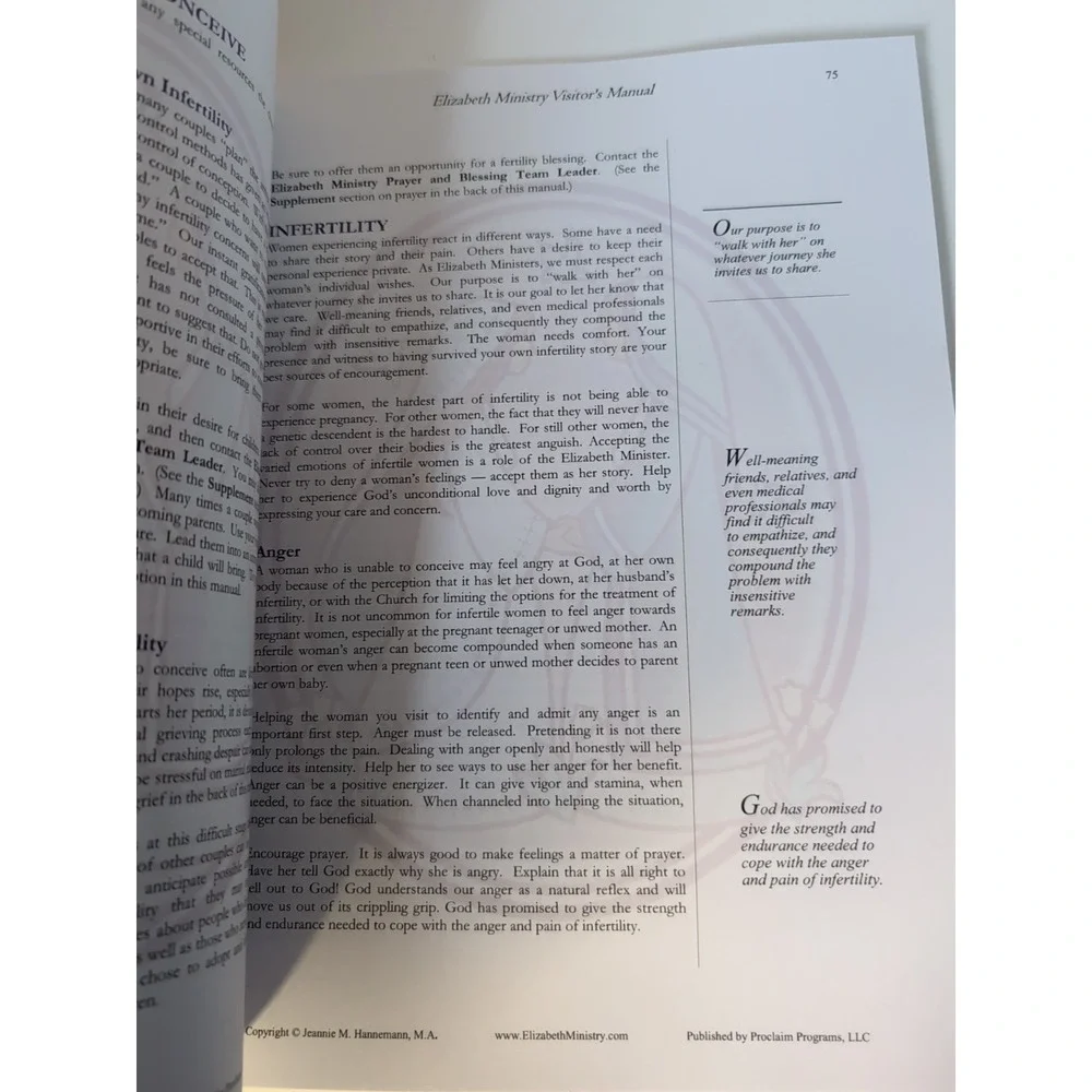 Elizabeth Ministry Chapter Visitor's Manual,